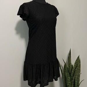 ⭐️ Black Eyelet Dress with Attached Slip ⭐️